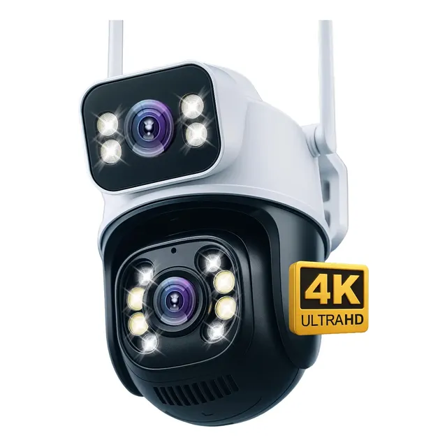 Câmera Segurança Ip Externa Wifi A28 App Icsee À Prova Dágua Ip66 Dome Lente Dupla Lentes 2 Em 1 4k Uhd Nexgen