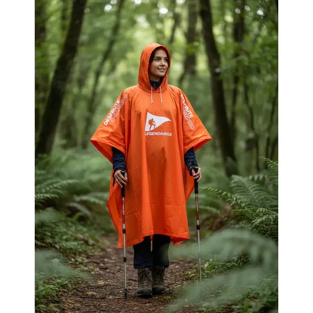 Poncho Impermeável Laranja Legendários Nautika Compacto Leve Laranja Único